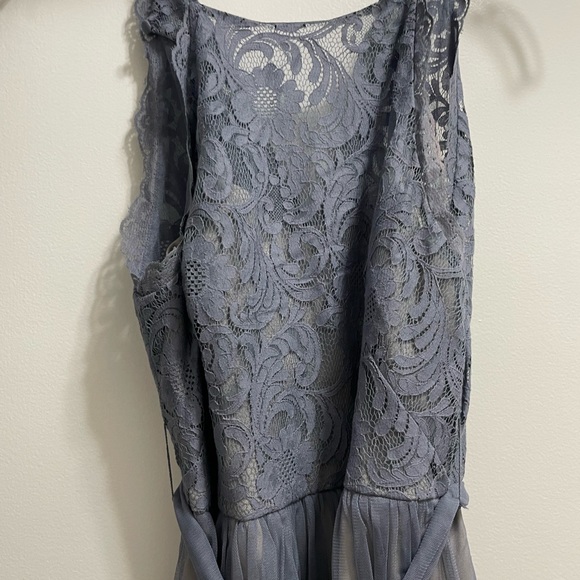 BHLDN Midi Slate Blue Cocktail Dress - Picture 3 of 8